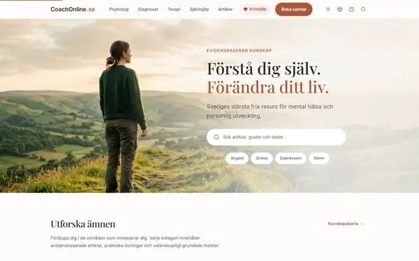 Startsidan på coachonline.se